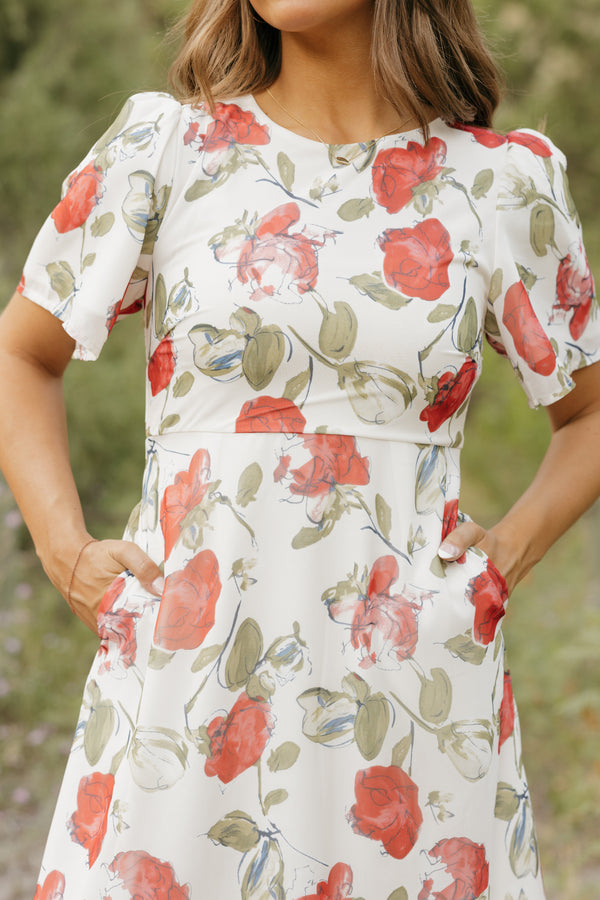 Macy Dress-Ivory Floral
