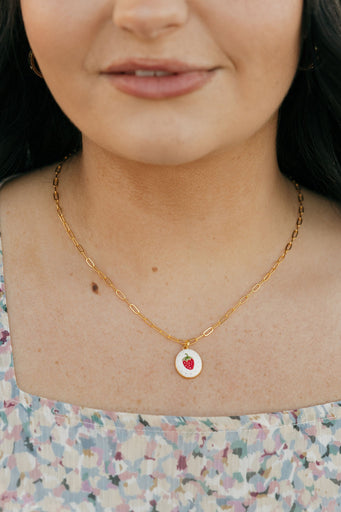 Sweet Strawberry Necklace-Gold