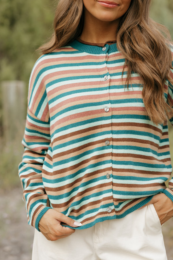 Jerry Cardigan-Teal Multi