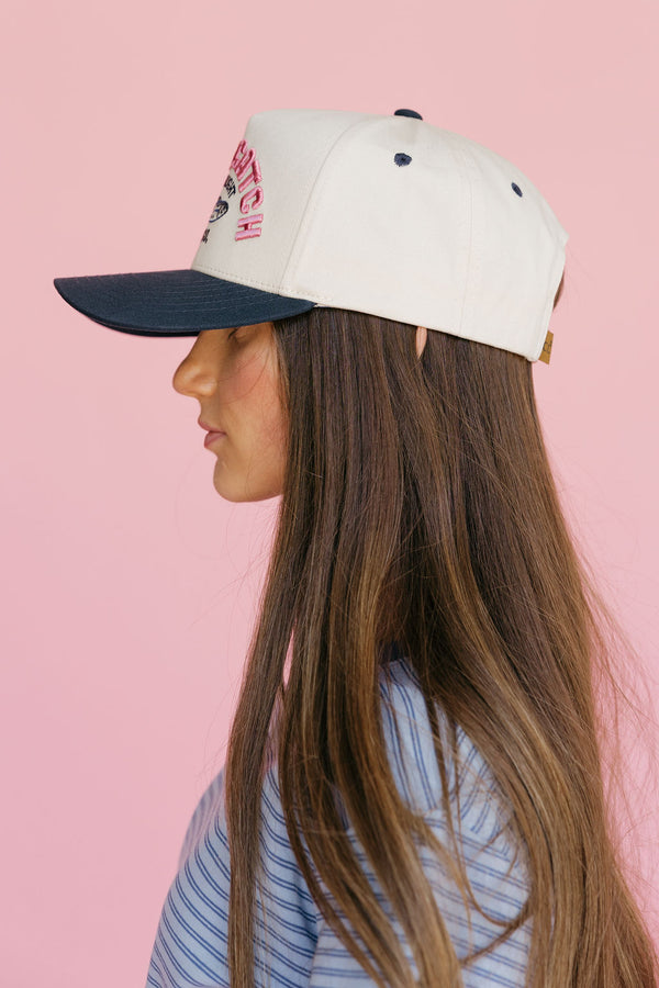 Lucky Catch Trucker Hat-Cream/Navy