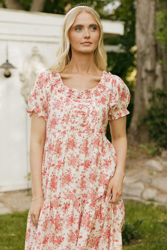 Emma Dress-Red/Ivory Love Olive Co Emma Dress-Red/Ivory Love Olive Co