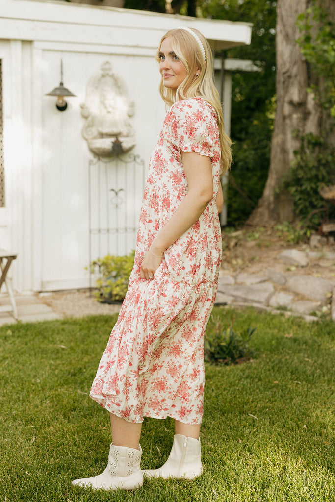 open lace back dress Emma Dress-Red/Ivory  Love Olive Co