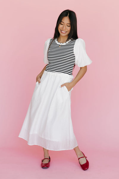 Nancy Dress-Ivory/Black
