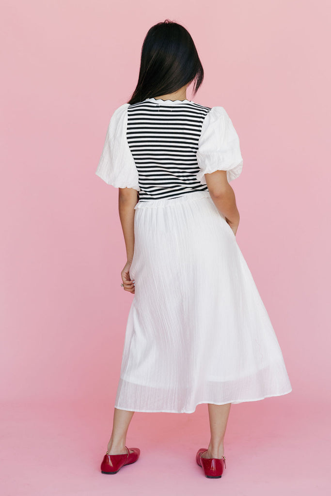 Nancy Dress-Ivory/Black – Love Olive Co