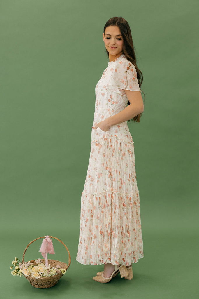 Rose Garden Dress-Coral Floral  Love Olive Co