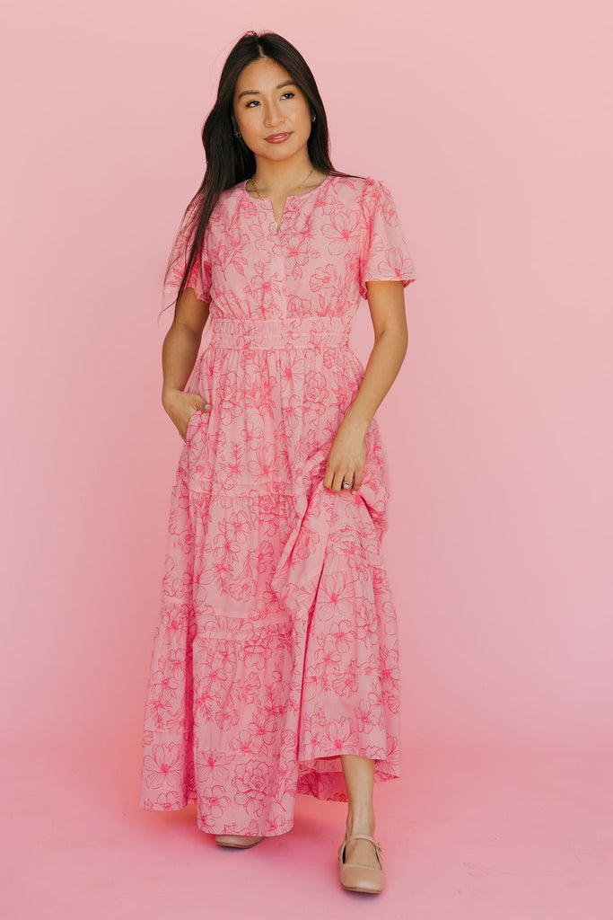 Caribbean Dress-Pink Multi