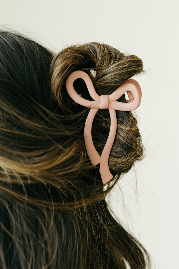 Bow Claw Clip-Rose