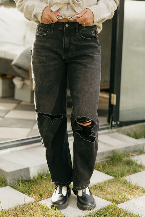 Jayli Denim-Washed Black