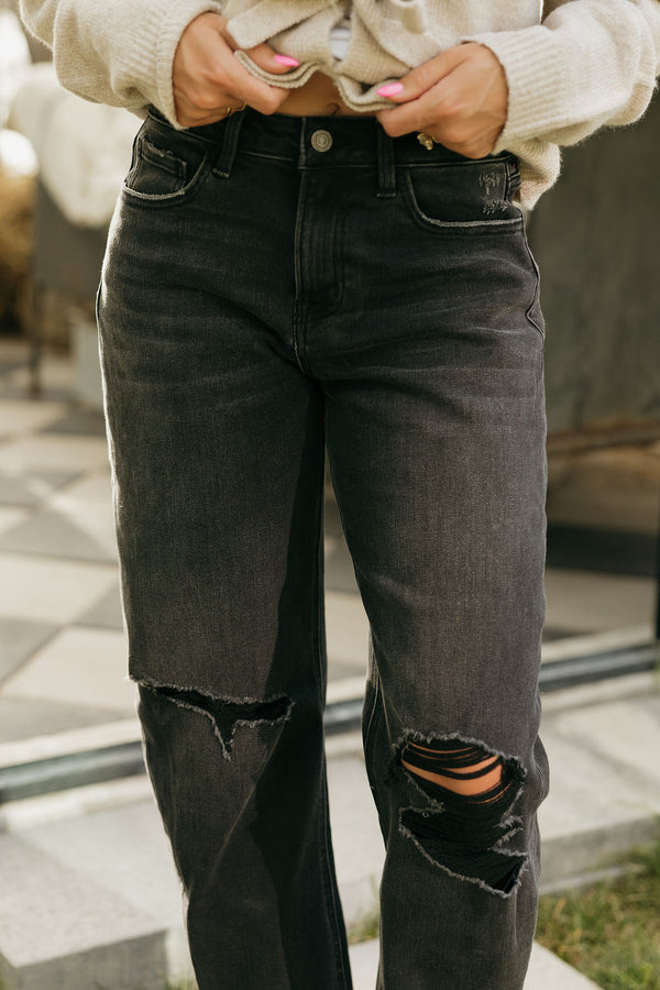 Jayli Denim-Washed Black