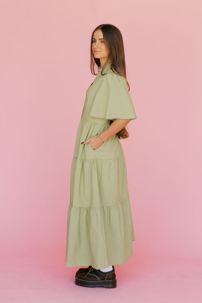 Benson Dress-Light Olive – Love Olive Co