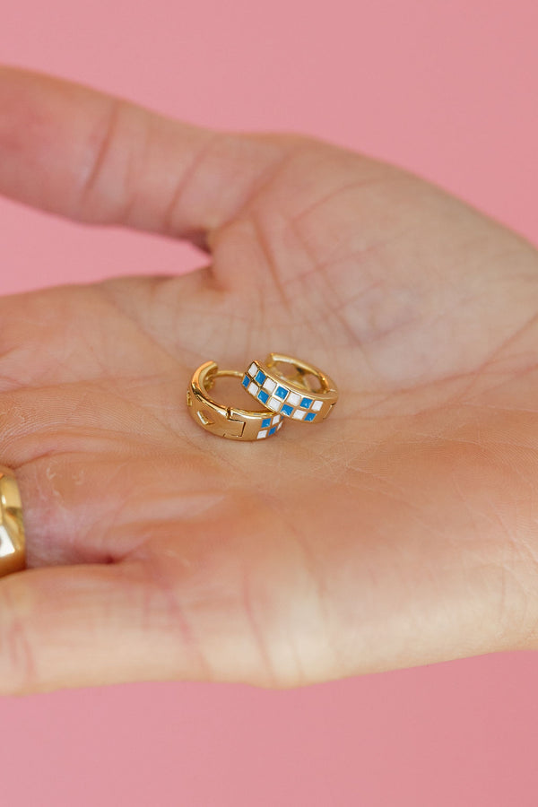 Stevie Earrings Blue-24K Gold Filled