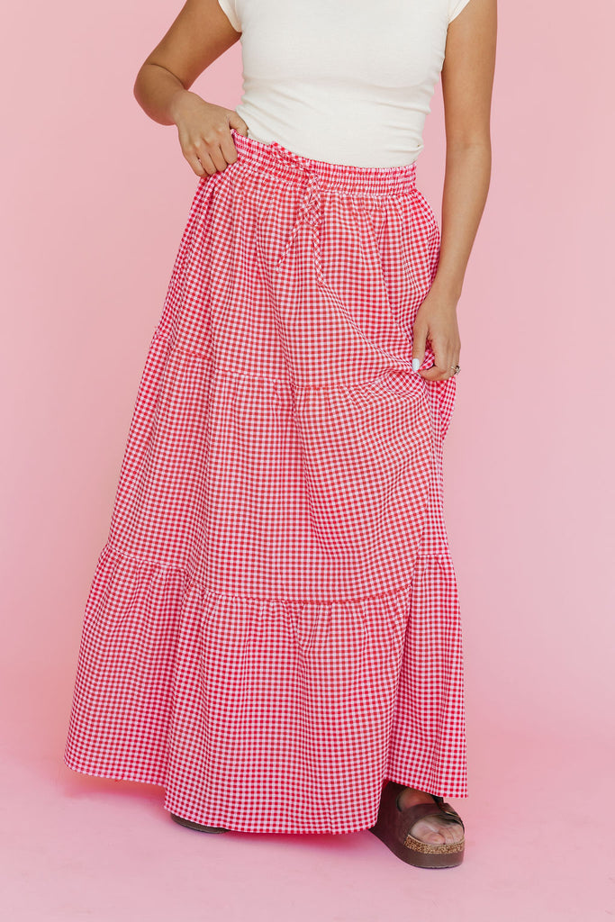 Jobee Skirt-Red/Pink