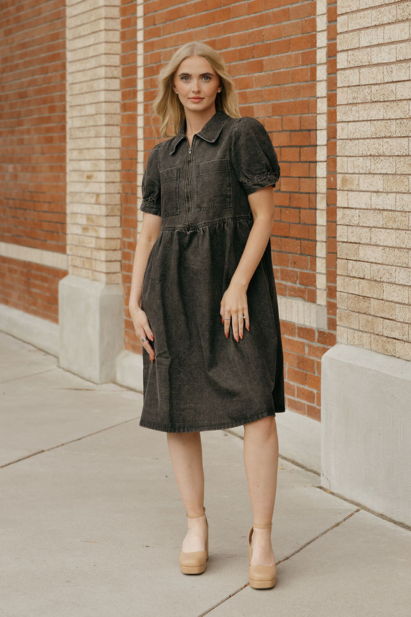Amabel Dress-Washed Black