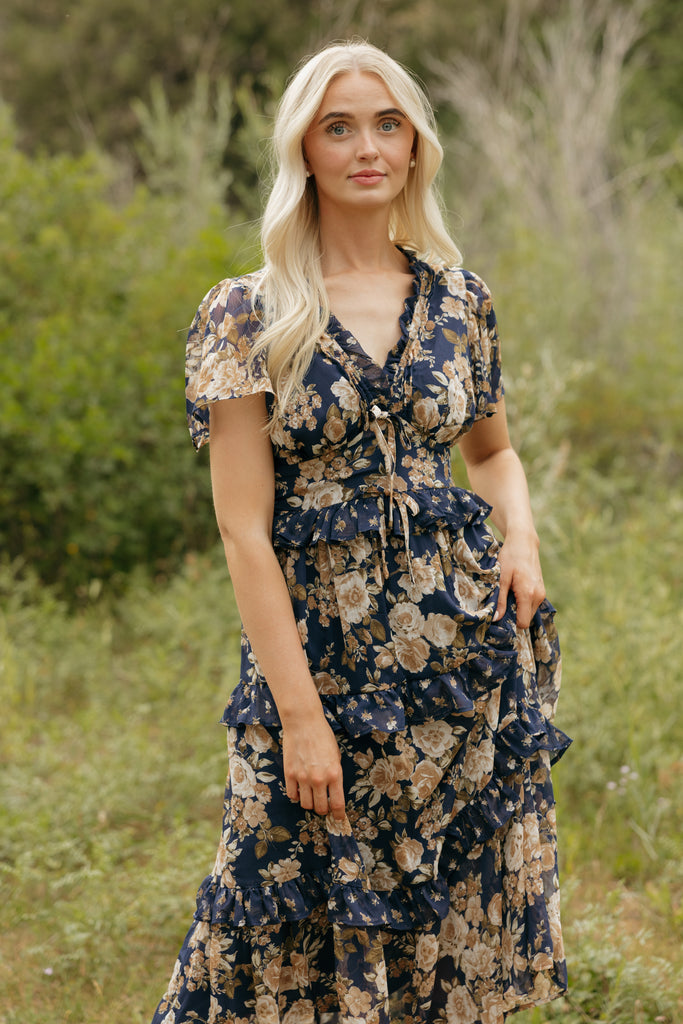 Briar Dress-Navy Floral