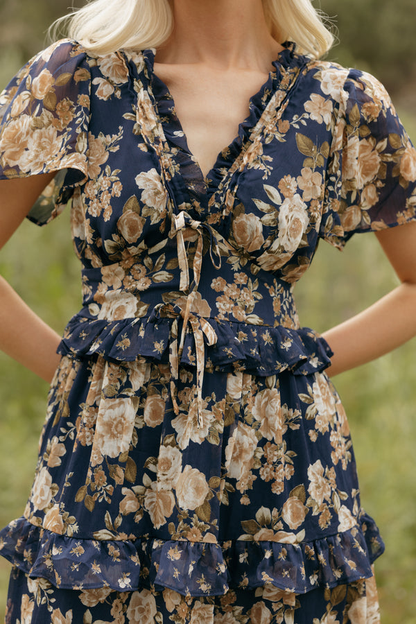 Briar Dress-Navy Floral