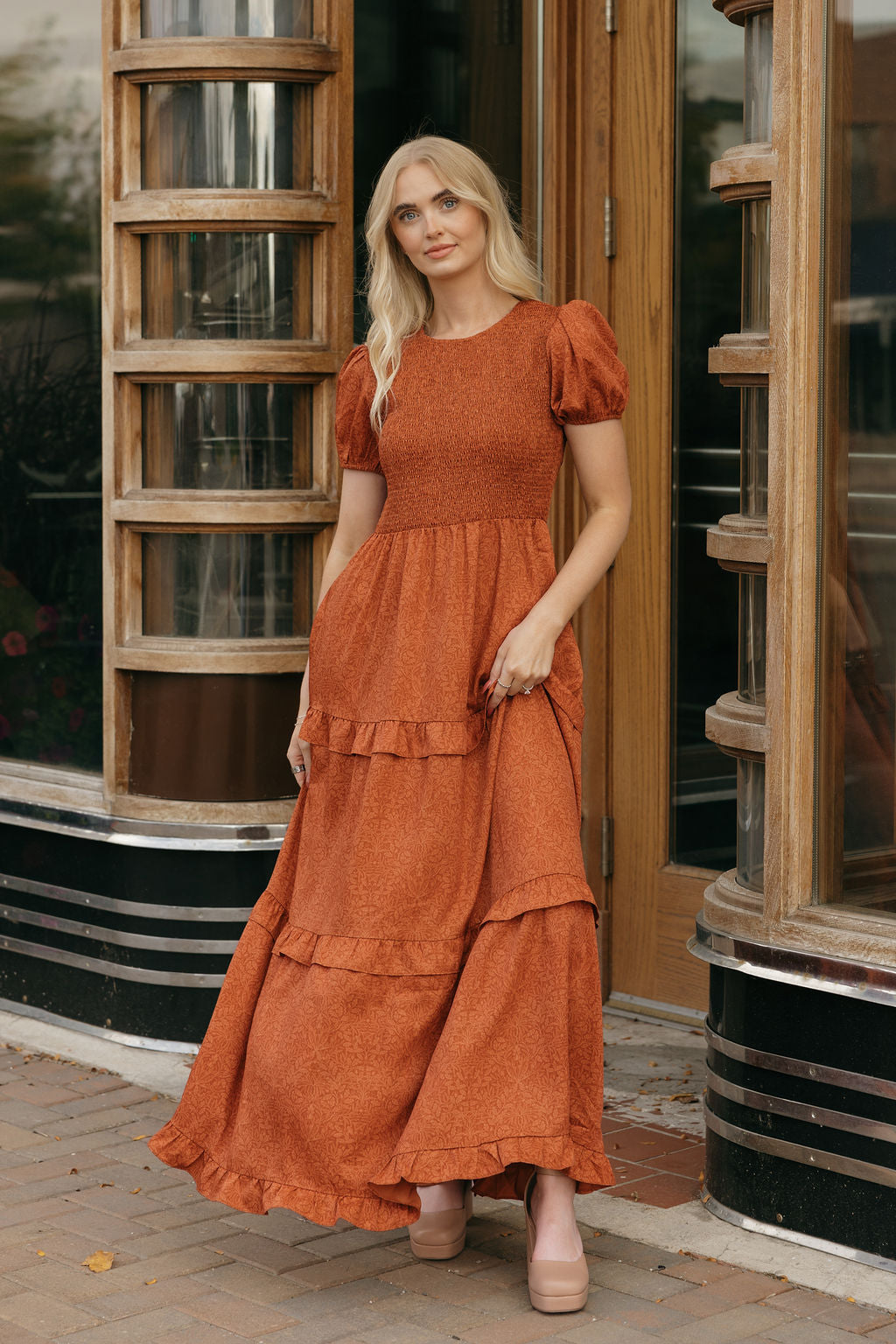 Paige Dress-Rust – Love Olive Co