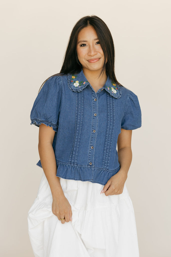 Mary Grace Top-Denim