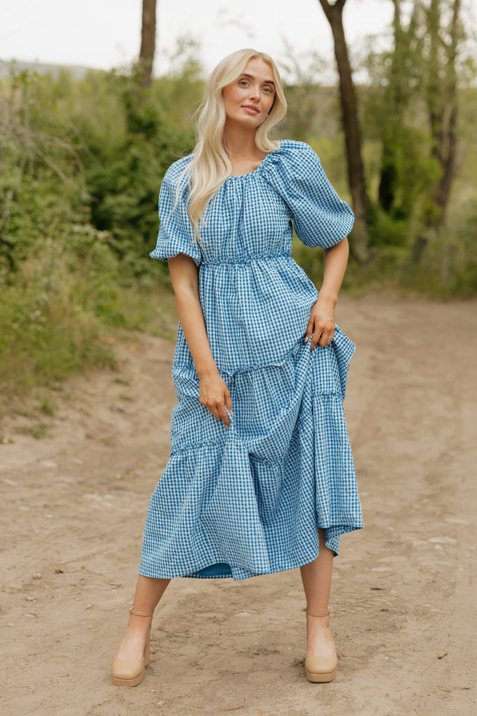 Valerie Dress-Blue Gingham