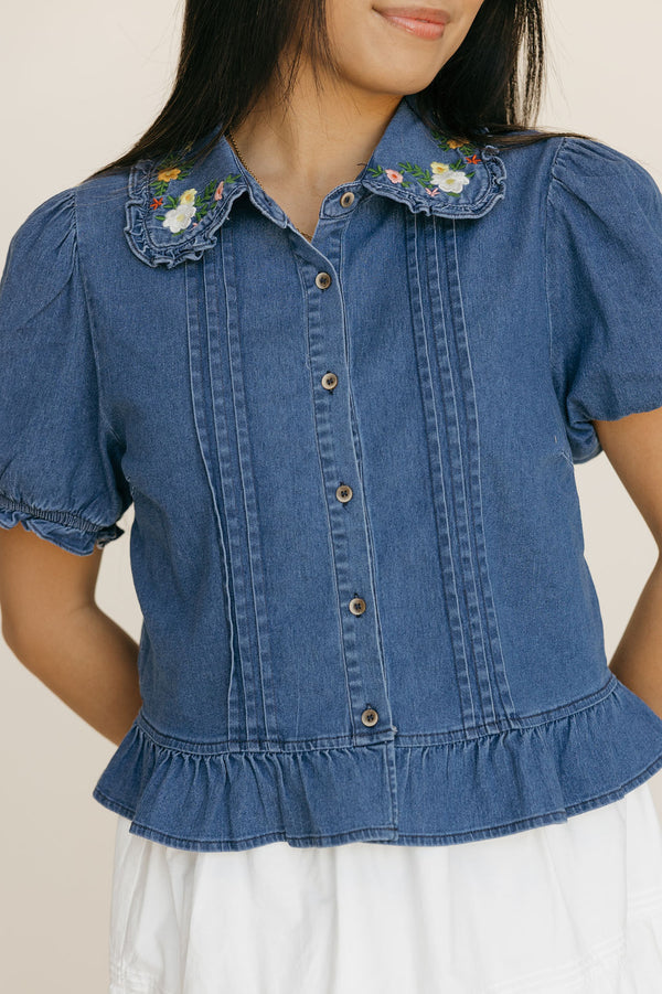 Mary Grace Top-Denim