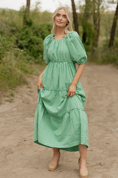 Valerie Dress-Green Gingham