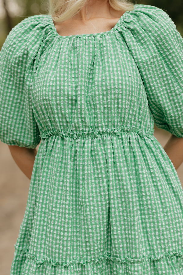 Valerie Dress-Green Gingham