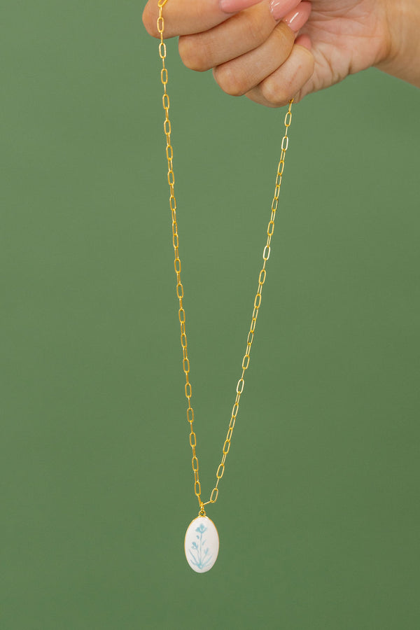 Vintage Flower Necklace-Gold/Multi