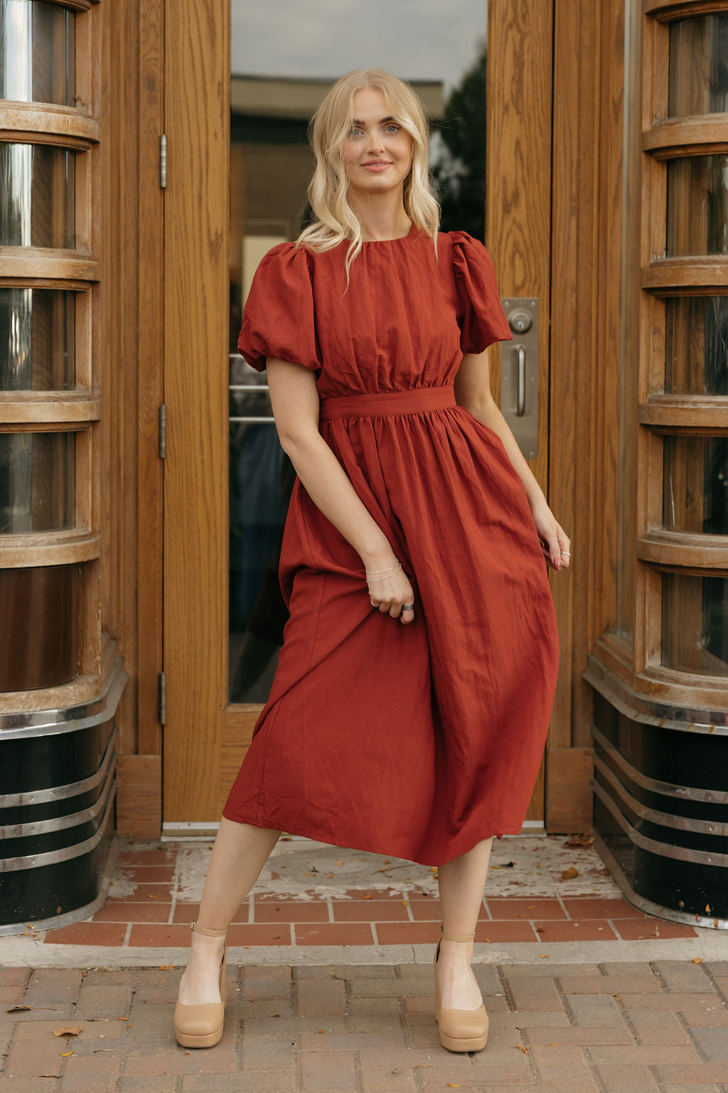 Cleo Dress-Brick – Love Olive Co