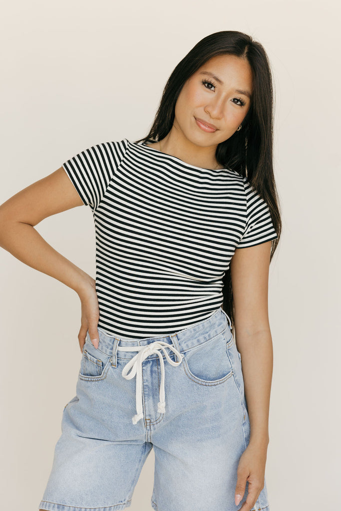 Mavis Top-Black/White