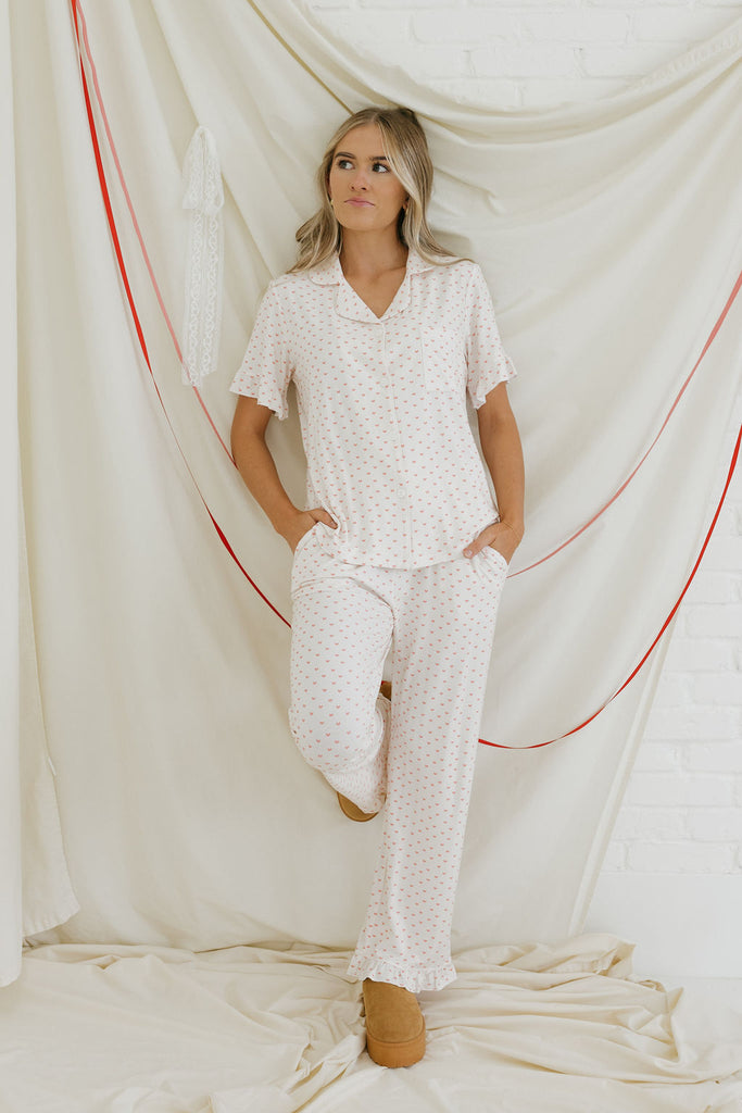 Sweetheart PJs-Ivory/Pink