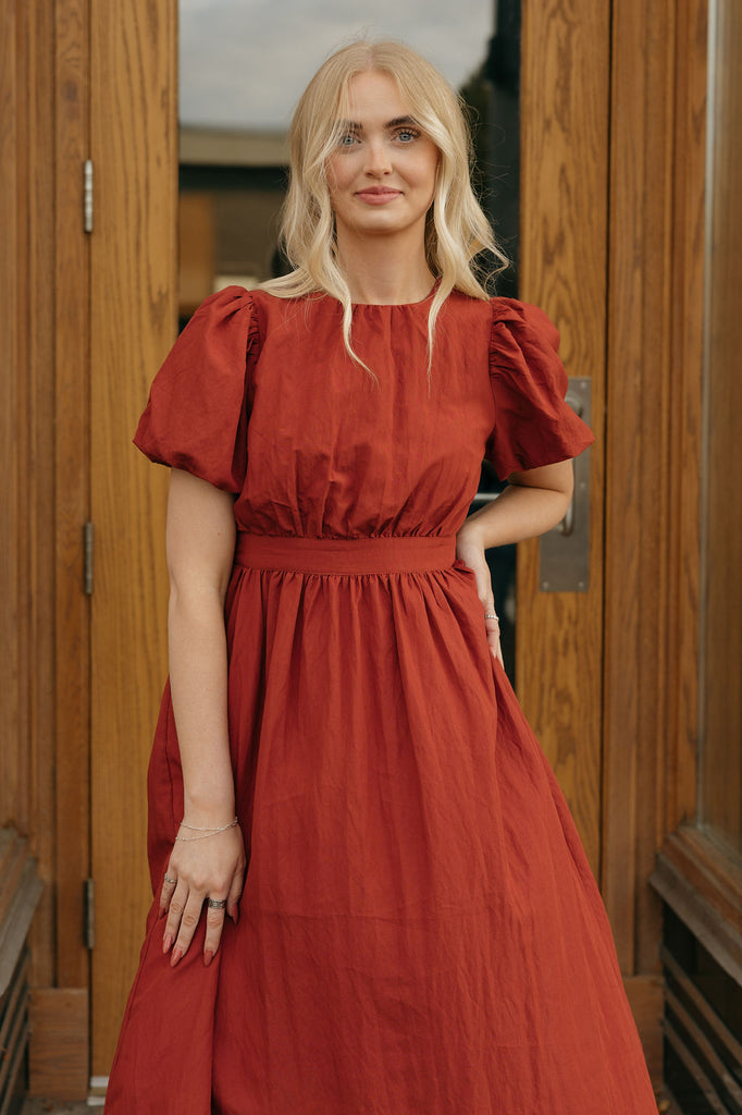 Cleo Dress-Brick – Love Olive Co