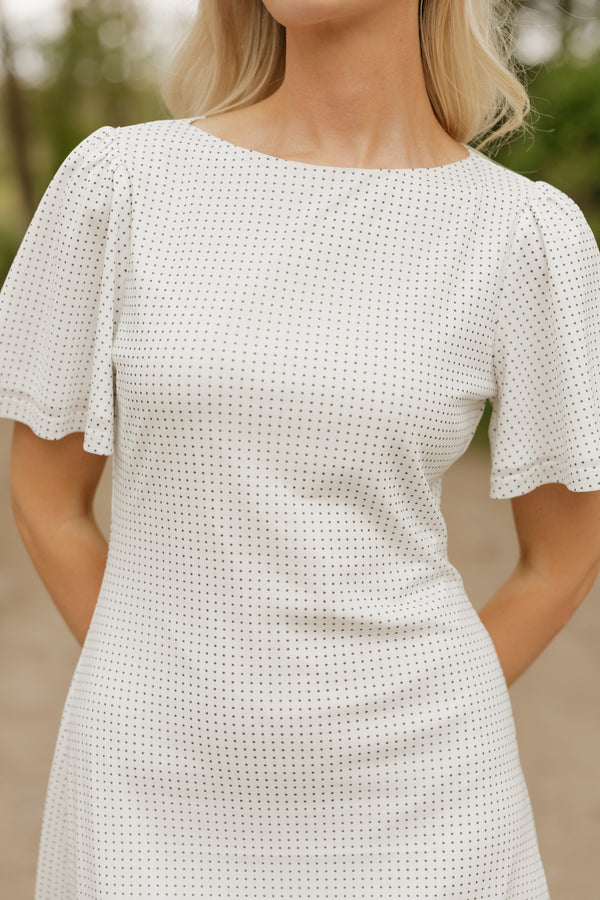 Hattie Dress-White Polka Dot