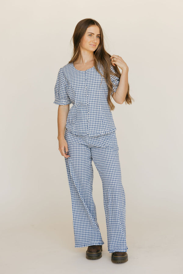 Jolie Top-Blue Gingham