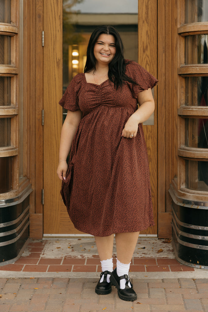 Jennifer Dress-Chestnut Love Olive Co Jennifer Dress-Chestnut Love Olive Co
