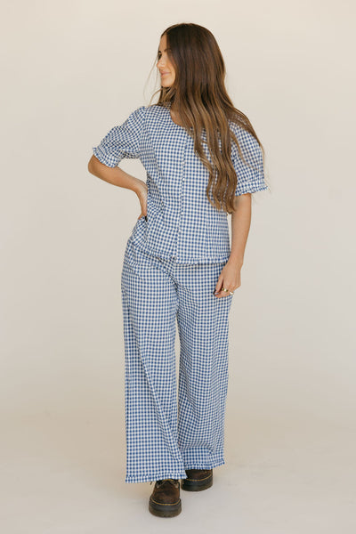 Jolie Pants-Blue Gingham