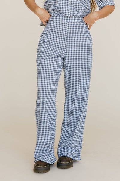 Jolie Pants-Blue Gingham