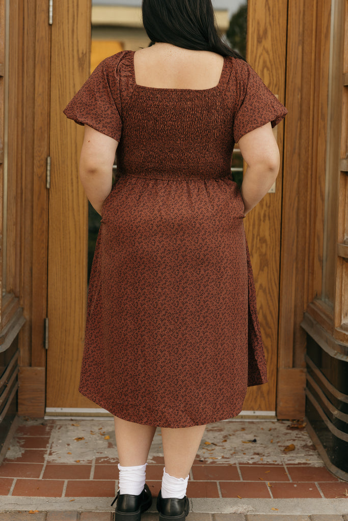Jennifer Dress-Chestnut Love Olive Co Jennifer Dress-Chestnut Love Olive Co
