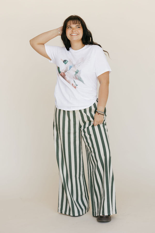 Summer Pants-Green/Cream