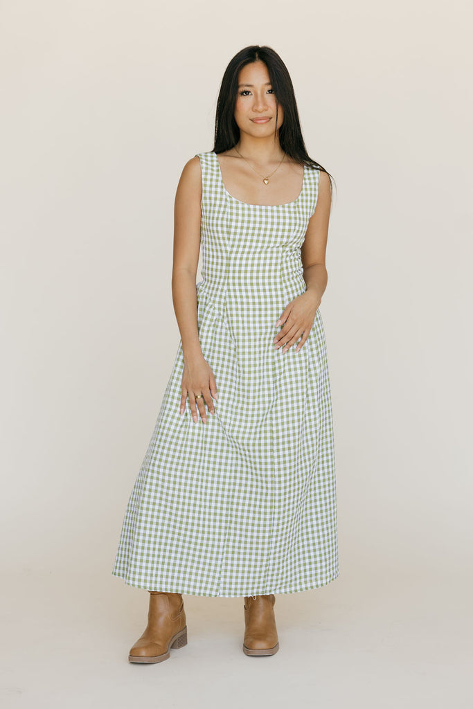 Alister Dress-Green Gingham