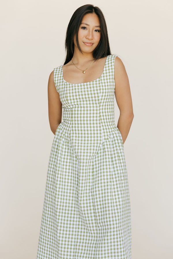 Alister Dress-Green Gingham
