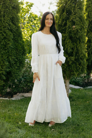 chinese dress ladies Long Puffy Sleeve Lace Wedding Dress – HAREM's Brides main image 1