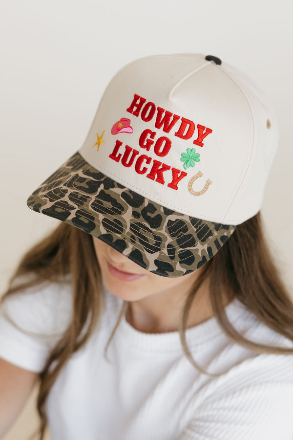 Howdy Go Lucky Trucker Hat-Cream Multi