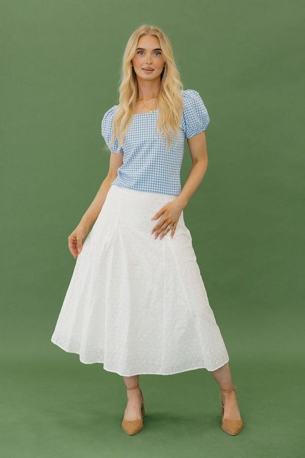 Angela Skirt-White Eyelet