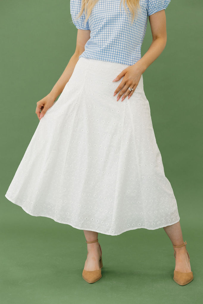 Angela Skirt-White Eyelet