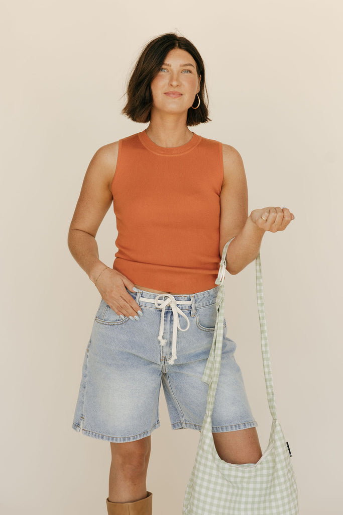 Bria Tank Top-Rust