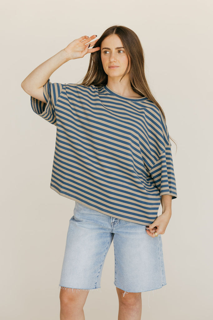 Angie Top-Teal/Tan