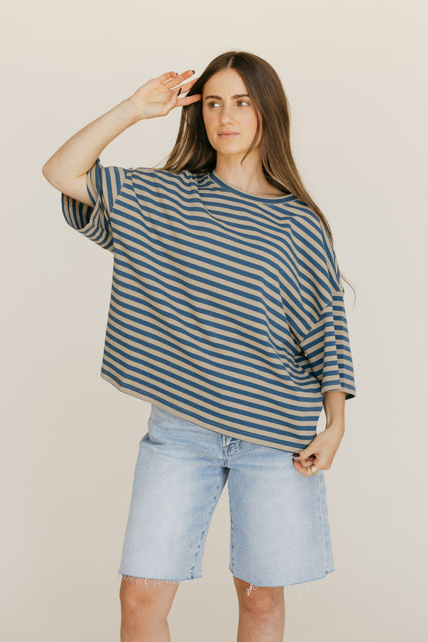 Angie Top-Teal/Tan