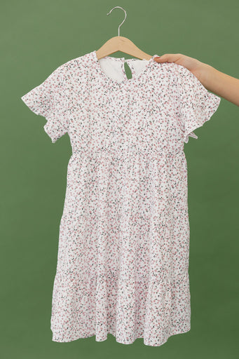 Little Girl's Let Love Grow Dress-Pink/White Floral