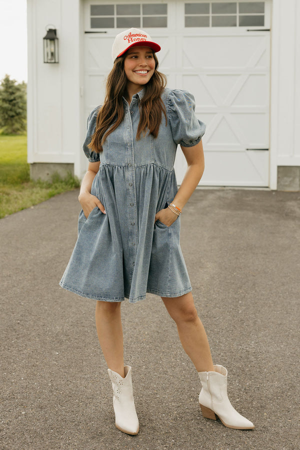 Dianne Dress-Washed Denim