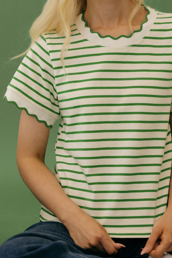 Mindi Top-Ivory/Green