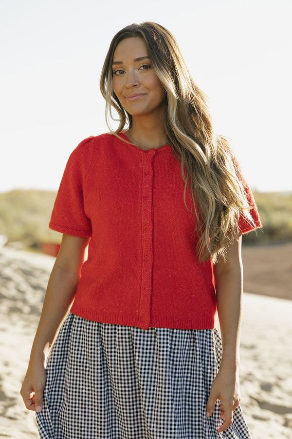 Effie Cardigan-Red